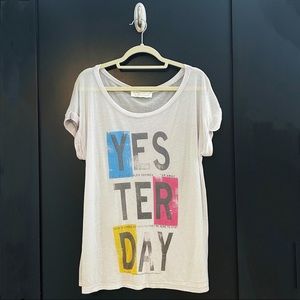 ‼️LAST CHANCE‼️Vintage Havana Oversized Burnout Beatles Lyrics Tee